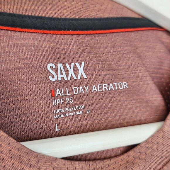 SAXX Mens Aerator UPF 25 Short Sleeve Crew Neck T-Shirt, Lightweight,Size Large - Picture 3 of 7